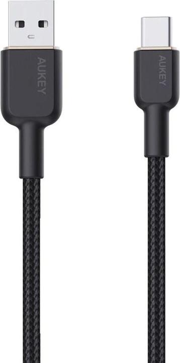 Actual product image Aukey CB-NAC1 USB-C Type-C Power Delivery PD 60W 3A 1m Nylon Black (1 m, USB 3.0)