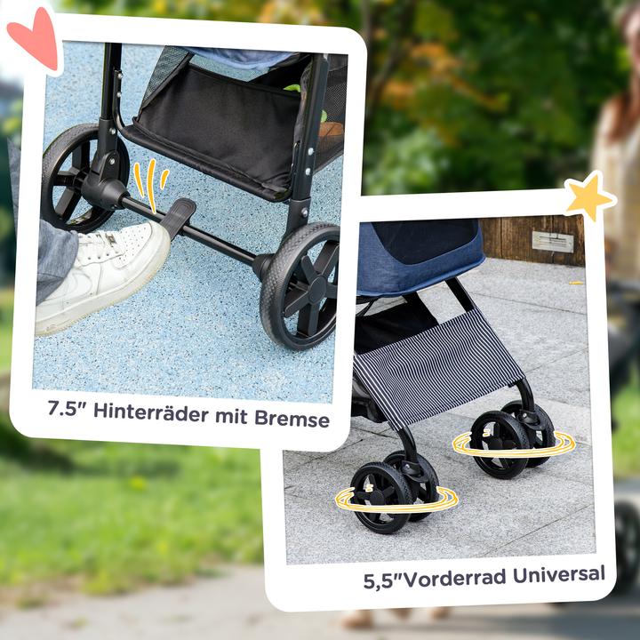 Immagine prodotto PawHut Passeggino per cani di piccola taglia (Cane, Pieghevole, Riflettori)