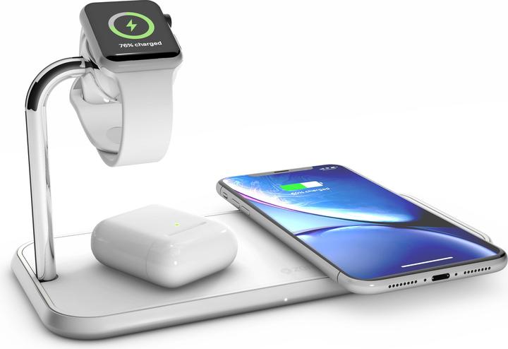 Image du produit Zens Chargeur double sans fil en aluminium + montre (20 W)