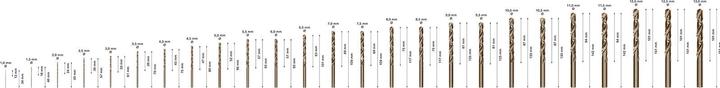 Immagine prodotto Bosch Professional Zubehör Set di punte elicoidali PRO in acciaio inox HSS-Co, 25 pezzi. (1 mm, 1,5 mm, 2 mm, 2,5 mm, 3 mm, 3,5 mm, 4 mm, 4,5 mm, 5 mm, 5,5 mm, 6 mm, 6,5 mm, 7 mm, 7,5 mm, 8 mm, 8,5 mm, 9 mm, 9,5 mm, 10 mm, 10,5 mm, 11 mm, 11,5 mm, 12 mm, 12,5 mm, 13 mm)