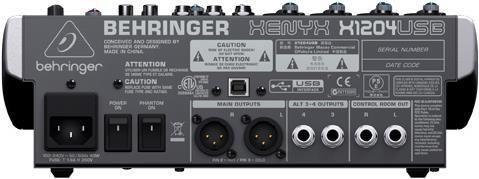 Actual product image Behringer XENYX X1204USB, 8 channel mixer effects and USB (Studio- and Livemixer)