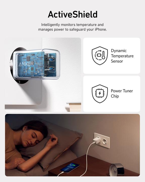 Actual product image Anker PowerPort III 40W, 2xC, White EU (40 W)