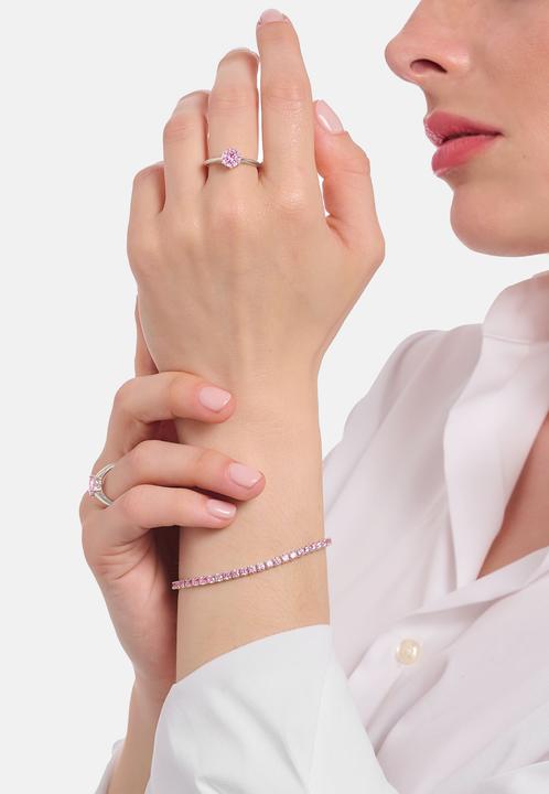 Produktbild Thomas Sabo Tennisarmband mit pinkfarbenen Steinen (19 cm, 925 Sterlingsilber)