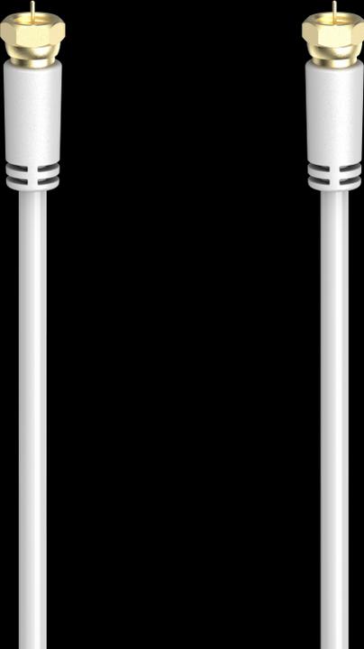 Immagine prodotto Hama Cavo di collegamento SAT, spina F - spina F, placcato oro, 1,5 m, 100 dB, bianco (100 dB, Cavi antenna)