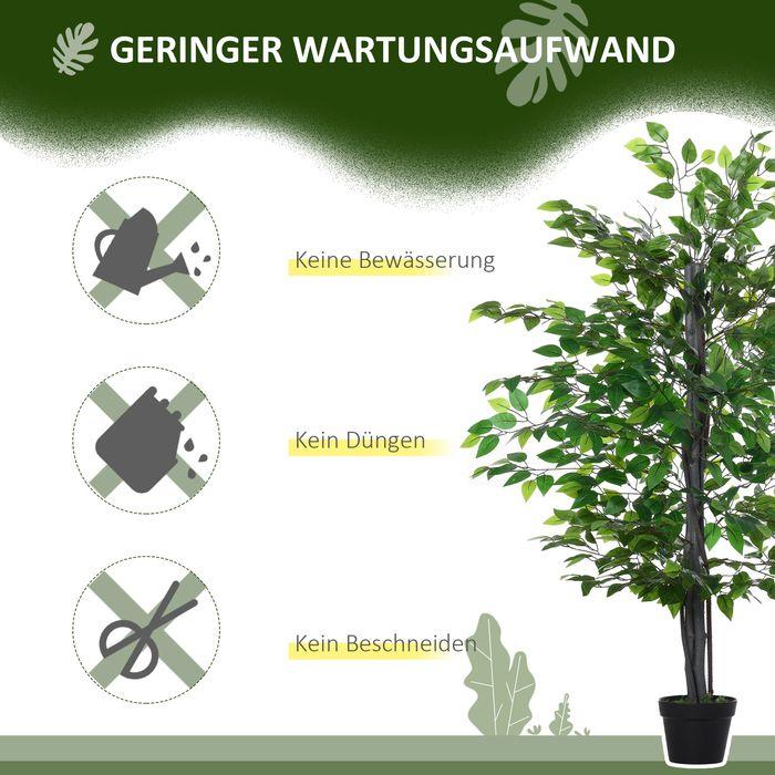Immagine prodotto Swisshandel24 Albero artificiale di Banyan Decorazione Albero artificiale in legno massiccio Decorazione albero (145 cm)
