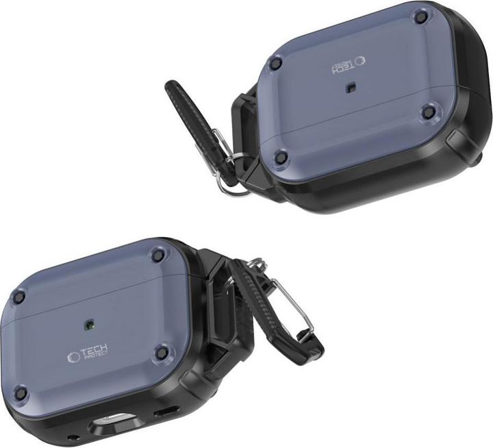 Actual product image Tech-Protect ROUGH HOOK Apple AIRPODS PRO 1 / 2 STEEL BLUE (Headphone bag)