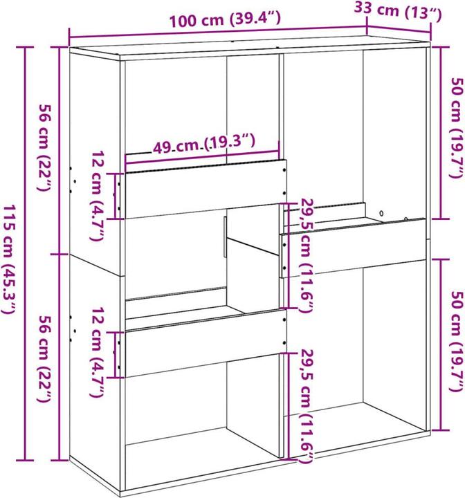 Immagine prodotto VidaXL Luca (100 x 33 x 115 cm)