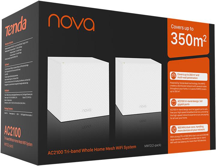 Image du produit Tenda Routeur WL nova MW12-2 Home Mesh WiFi System 2 appareils