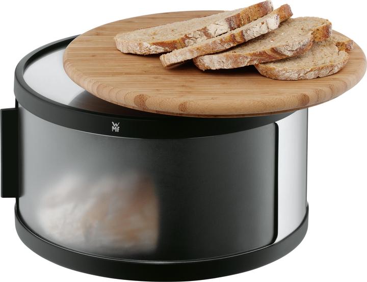Image du produit WMF Gourmet Boîte à pain ronde / Boîte à pain avec planche à découper 32 x 13cm Bambou Cromargan Acier