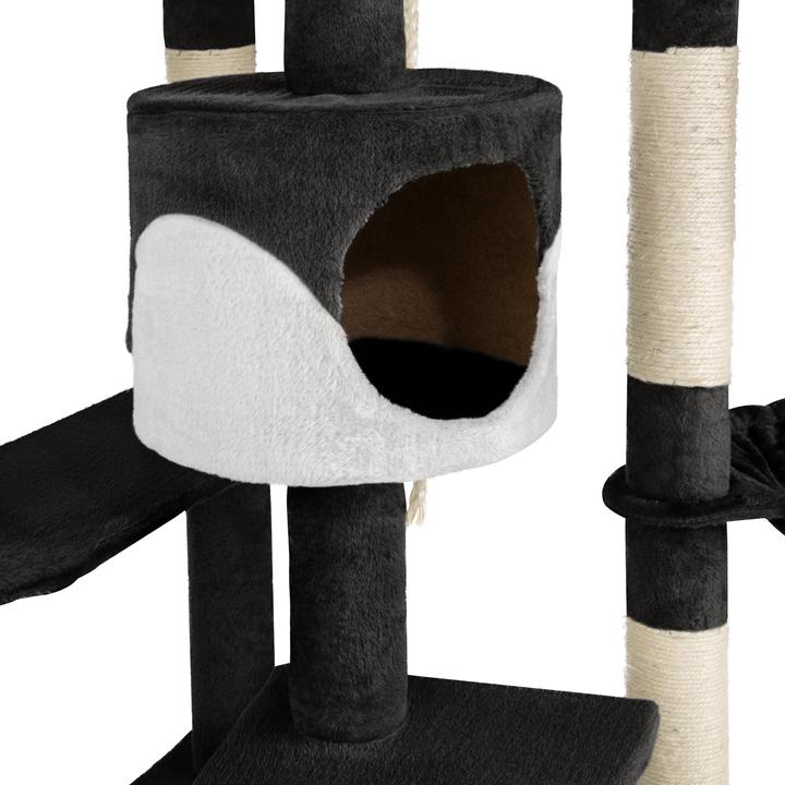Produktbild tectake Kratzbaum Duki (204 cm, Schwarz, Weiss)