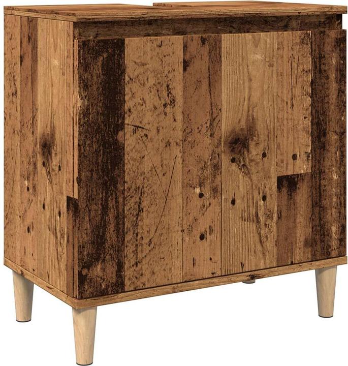 Produktbild VidaXL Waschbeckenunterschrank Unterschrank Badschrank Badmöbel Altholz-Optik (58 x 33 x 60 cm)