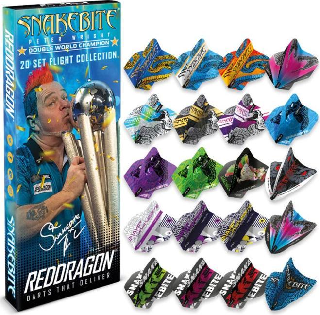 Actual product image Red Dragon Peter Wright Snakebite DWC Flight Collection 20 Sets