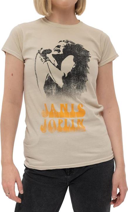 Image du produit Janis Joplin T-shirt en coton Womens/Ladies Working The Mic (XXL)