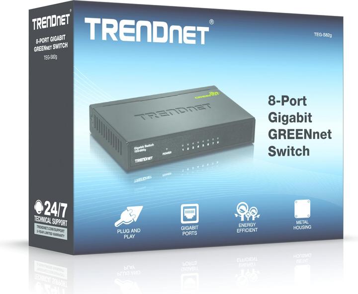 Actual product image Trendnet TEG-S82G GREENnet (8 Ports)