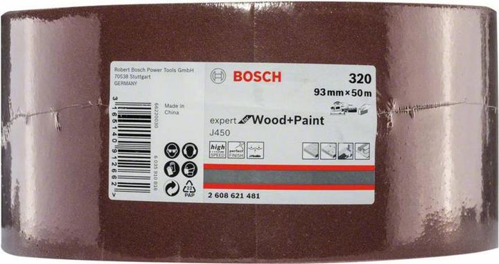 Immagine prodotto Bosch Professional Zubehör Foglio abrasivo J450 Expert per legno e vernice, 93 mm x 50 m, G320 (320)