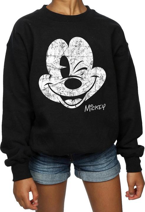 Actual product image Disney Girls Mickey Mouse Face Cotton Sweatshirt (152, 158)
