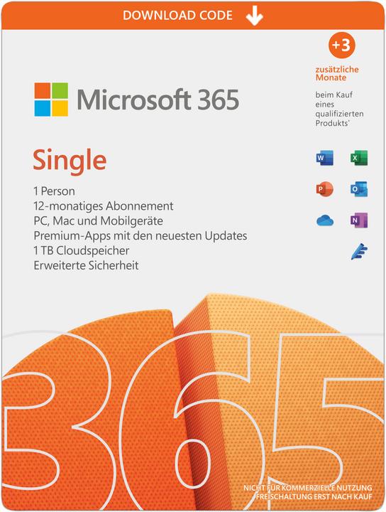 Produktbild Microsoft 365 Single Extra Time (1 User, 1 Geräte/User, 3 Monate)