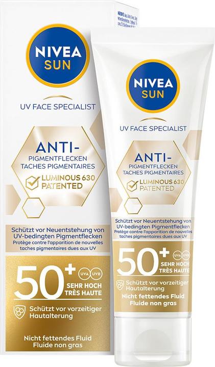 Produktbild NIVEA Sun Sun UV Face Luminous Anti-Pigments (Sonnencreme Gesicht, SPF 50, 40 ml, 500 g)