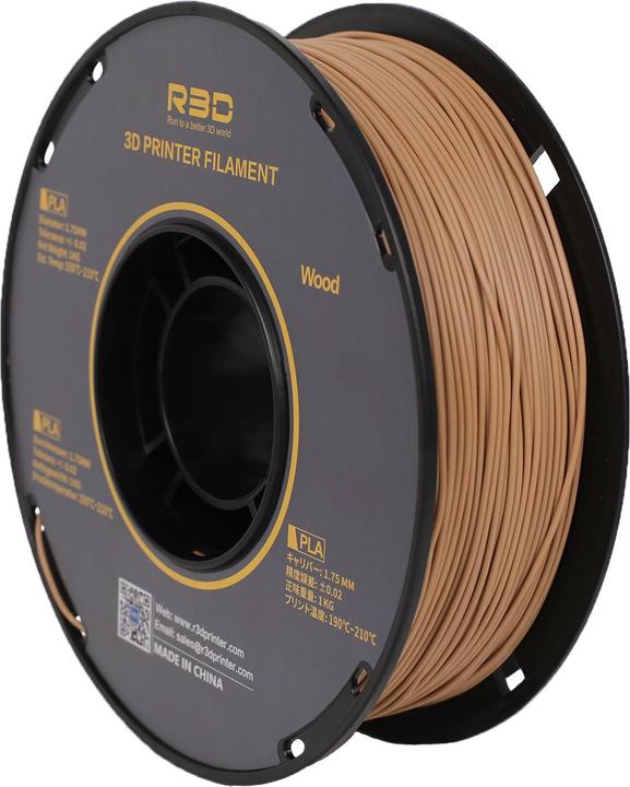 Actual product image R3D PLA Wood Light Wood Filament 1.75mm 1Kg (PLA, Wood, 1.75 mm, 1000 g, Brown)
