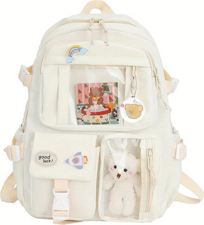 Only-Bags.Store Travel Backpack Multi-Pocket Waterproof College School Bag Transparent Bag
