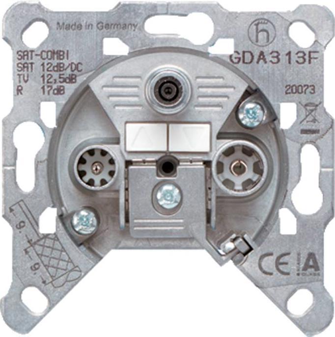 Produktbild JUNG GDA 313 F SAT + TV + Radio Metallisch Steckdose (Antennendose)