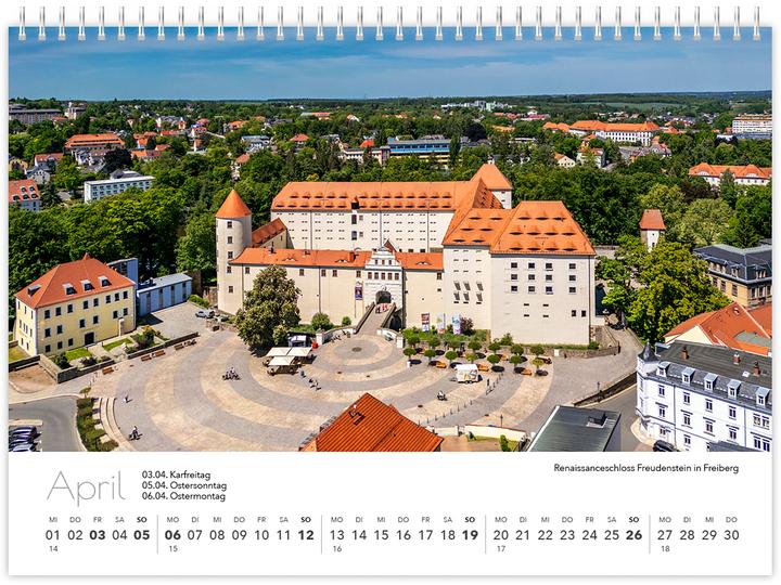 Produktbild Kalender Sachsen von oben kompakt 2026 (21 x 15 cm, Kein Einband, Deutsch)
