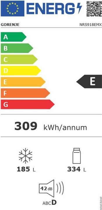 Energie-Label Gorenje NRS918EMX (519 l)