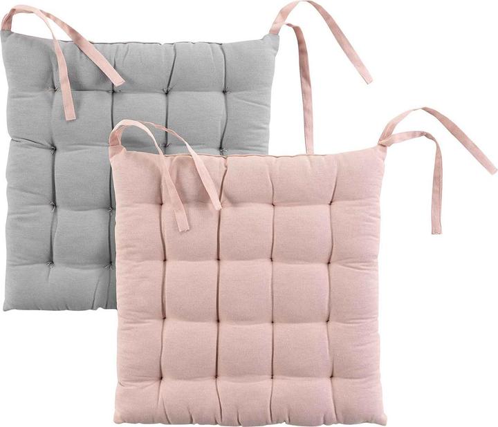 Produktbild Douceur D'intérieur Kissen für Sitze, gesteppt, pink / grau, 40x40x5