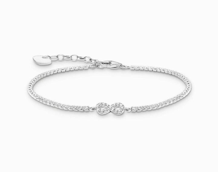 Produktbild Thomas Sabo Tennisarmband Infinity mit weissen Steinen Silber (19 cm, Recyceltes 925 Silber)