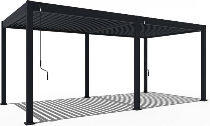 Produktbild Weide Deluxe | Voll-Alu Pavillon | 3 x 6 M | Lamellendach anthrazit | Pergola freistehend (600 cm, 255 cm)