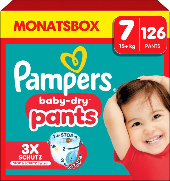 Actual product image Pampers Baby-Dry Pants (Size 7, Monthly box, 126 Piece)