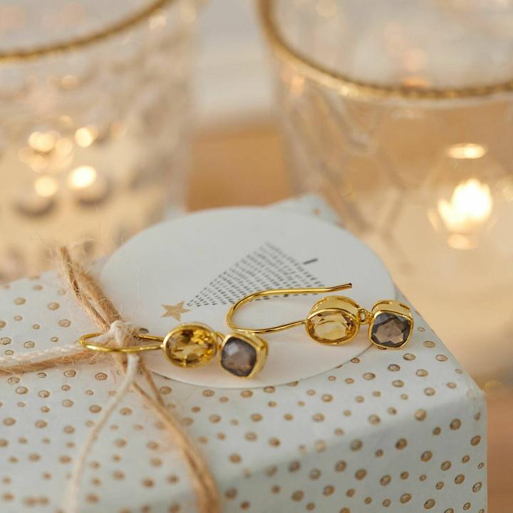 Immagine prodotto Loberon Orecchini d'oro Ovique (Argento 925, Abbellimento: gemma citrina)