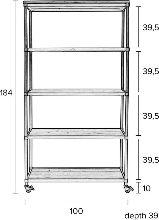 Produktbild White Label Living Simon (100 x 39 x 184 cm)