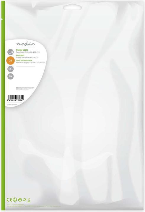Image du produit Nedis Câble d'alimentation CH (5 m)