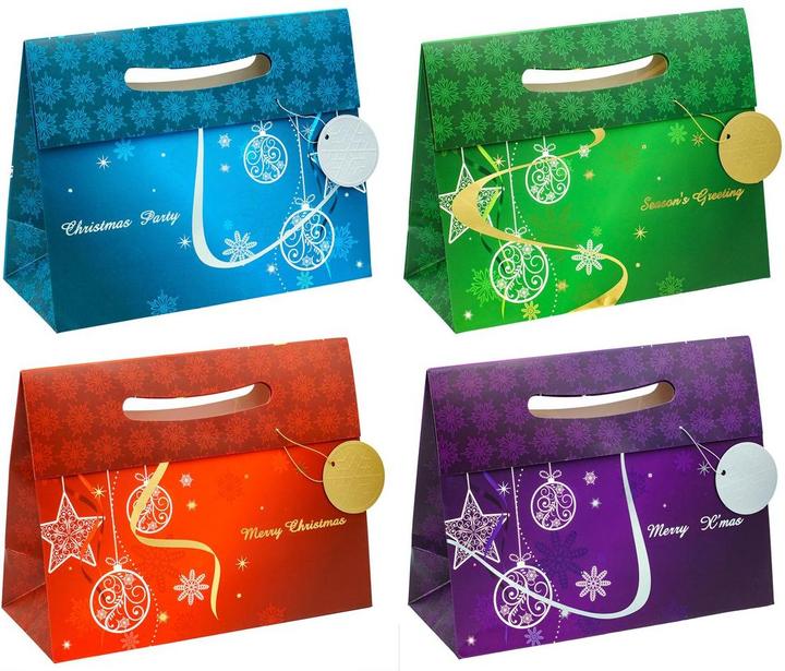 Actual product image Tsi 12 gift bags Christmas Elegant motif assorted 33.0 x 26.0 cm (Gift bag)