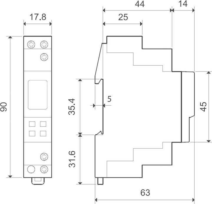 Actual product image Finder Timer for top-hat rail B