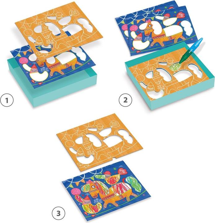 Actual product image Djeco Magic stencils tightrope walkers and balls