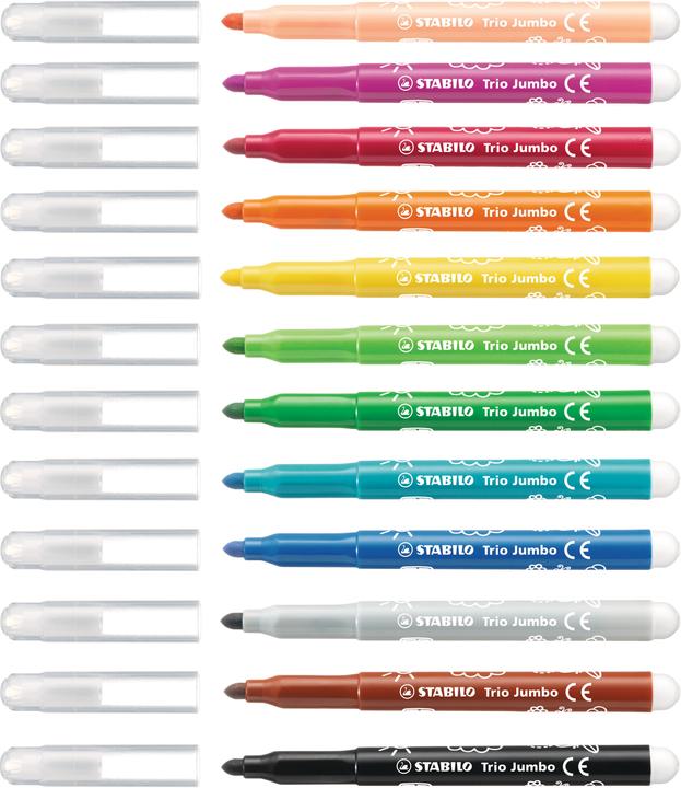 Actual product image STABILO Trio Jumbo Thick Felt Tip Pen (Multicoloured, 12 x)