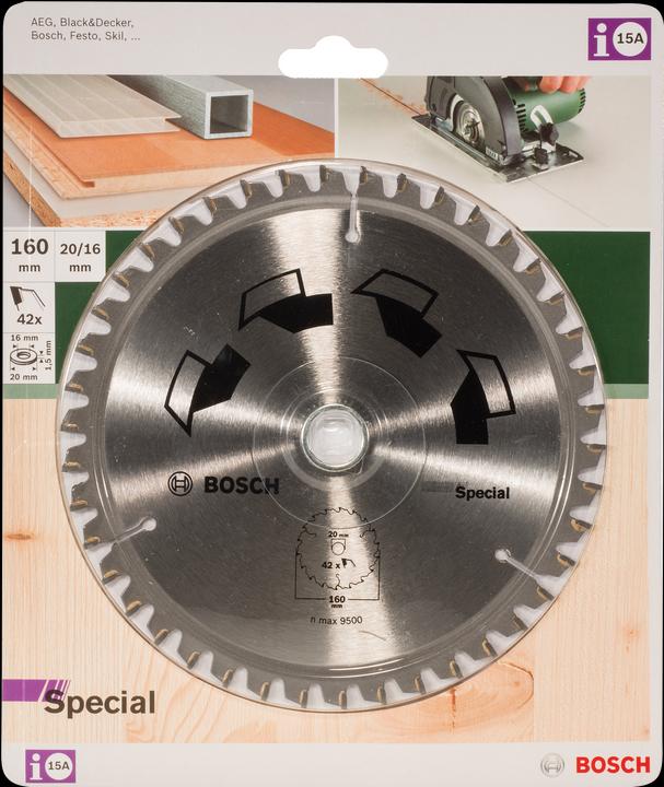 Immagine prodotto Bosch Zubehör Lama circolare SPECIALE D= 160 mm Foro= 20 mm Z= 42