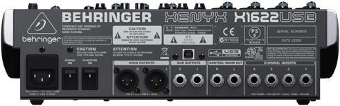 Actual product image Behringer XENYX X1622USB, 12 channel mixer effects and USB (Studio- and Livemixer)