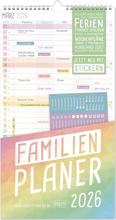 Produktbild Familienplaner 2026 Rainbow (Harter Einband, Deutsch)