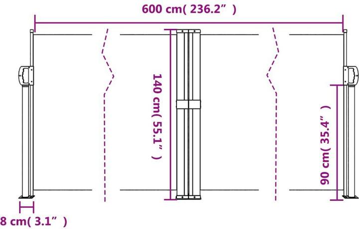 Produktbild VidaXL Seitenmarkise Ausziehbar rot (1.40 m)