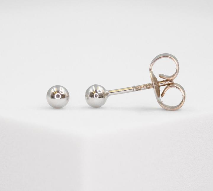 Immagine prodotto Muau Orecchini in oro bianco 750, 3 mm (Oro bianco 750/18 carati)