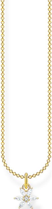 Produktbild Thomas Sabo Kette Blume weisse Steine (Vergoldet, Mit Stein(en), 925er Silber, 45 cm)