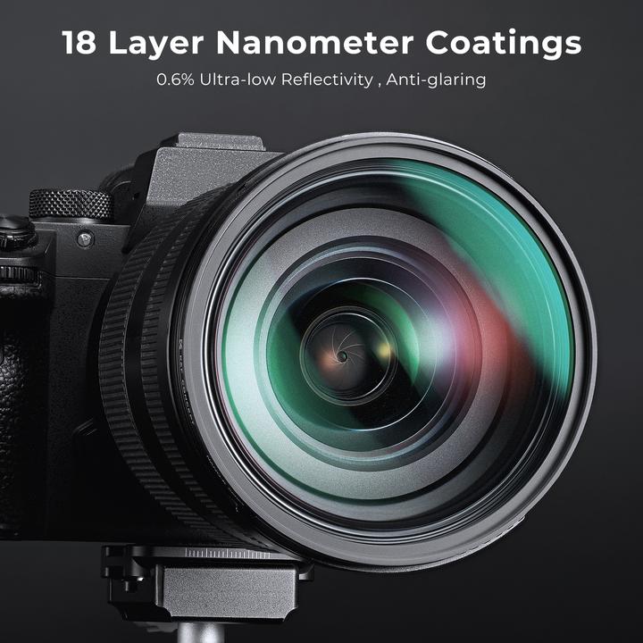Actual product image K&F Concept 52MM Black Mist Filter 1/4, Ultra-thin 18 layer Green Coatings (C Series) (4 mm, Black Mist Filter)
