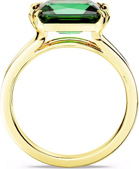 Actual product image Swarovski Matrix Cocktail Ring Rectangle Cut Green Gold (58)