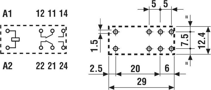 Immagine prodotto Finder Relè potenza PCB DPDT,bobina 8A 24V c.c.