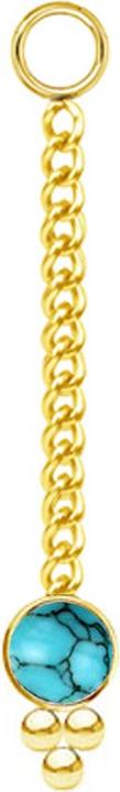 Produktbild Star Piercing Anhänger vergoldet Kette mit Anhänger Türkis Stein drei Kugeln (ohne Messing, Chirurgenstahl 316L, Mineralisch)