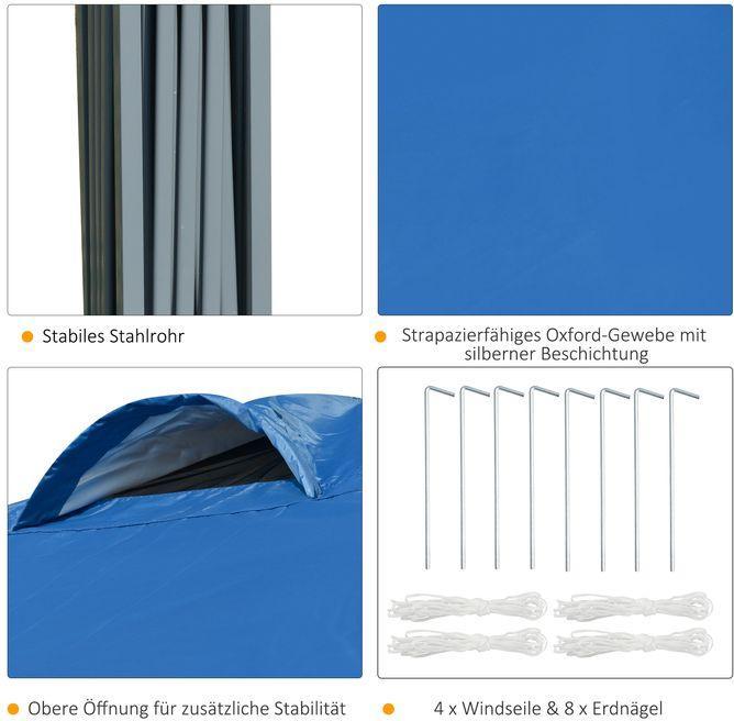 Produktbild Swisshandel24 Faltpavillon ca. 3x3m, wasserdicht, Blau (11500 cm, 295 cm)