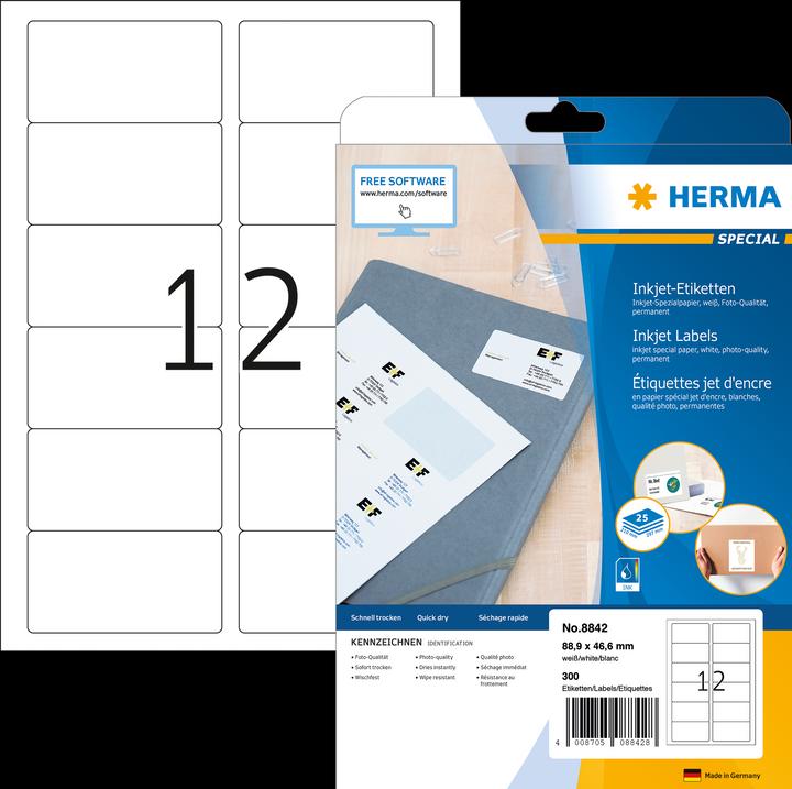 Actual product image HERMA Inkjet labels A4